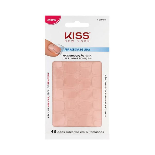 Aba Adesiva Unhas Postiças Kiss New York Única 48 Abas (12 tamanhos) Kiss Ny