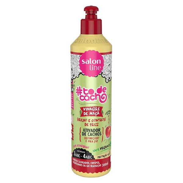 Ativador de Cachos To de Cacho Vinagre de Maçã 300ml Salon Line Ativ Cacho Salon Line Todecacho Vinagre Maca 300Ml - Salon Line To De Cacho