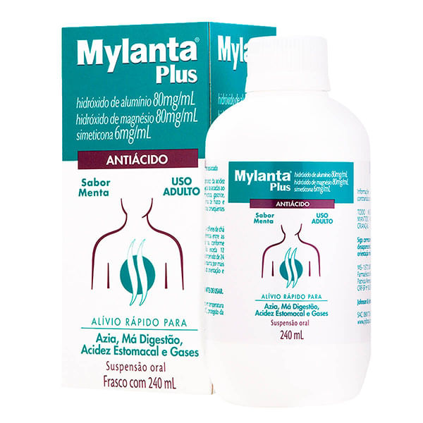 Mylanta Plus 80Mg/Ml Menta 4 Em 1 Caixa 240Ml Suspensão Oral - Mylanta Plus 80Mg/Ml Menta Caixa 240Ml Suspensão Oral