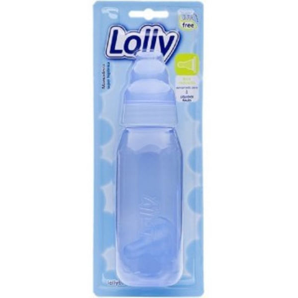 Mamadeira infantil Clean 220ml Azul TPE Sem BPA Lolly Praticidade Mamadeira Lolly Clean Azul 220Ml - Lolly
