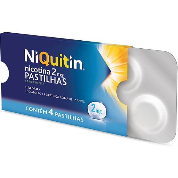 Niquitin 2mg Perrigo 4 pastilhas sabor menta Niquitin 2mg Sabor Menta 4 Past
