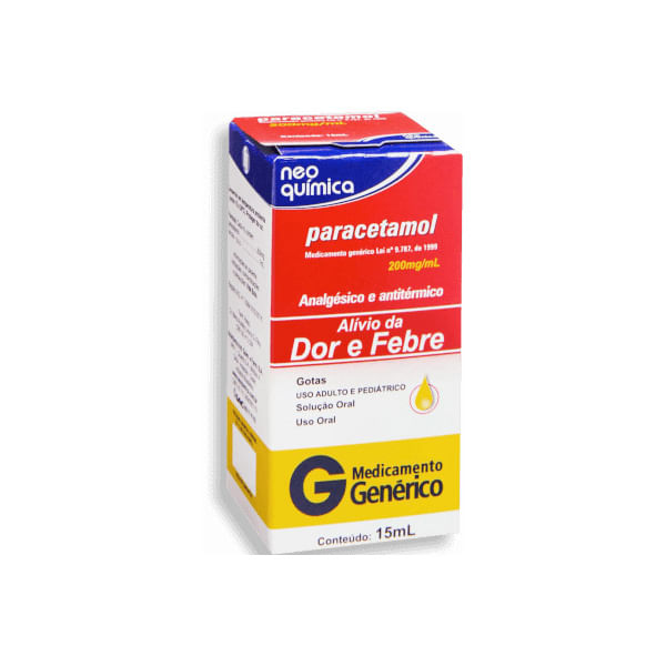 Paracetamol 200mg/ml Gotas 15ml - Neo Química