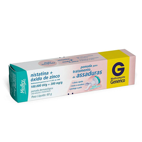 Pomada Para Assaduras Nistatina + Óxido De Zinco Medley 60G