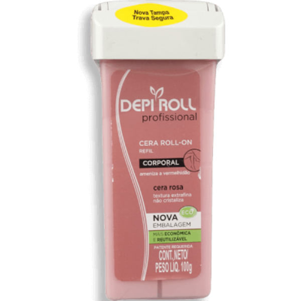 Cera Depilatória Roll-On Corporal Rosa 100g Depi Roll Pele Sensível