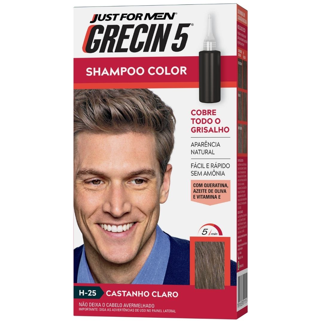 Shampoo Tonalizante Color 5 Castanho Claro 60ml Grecin