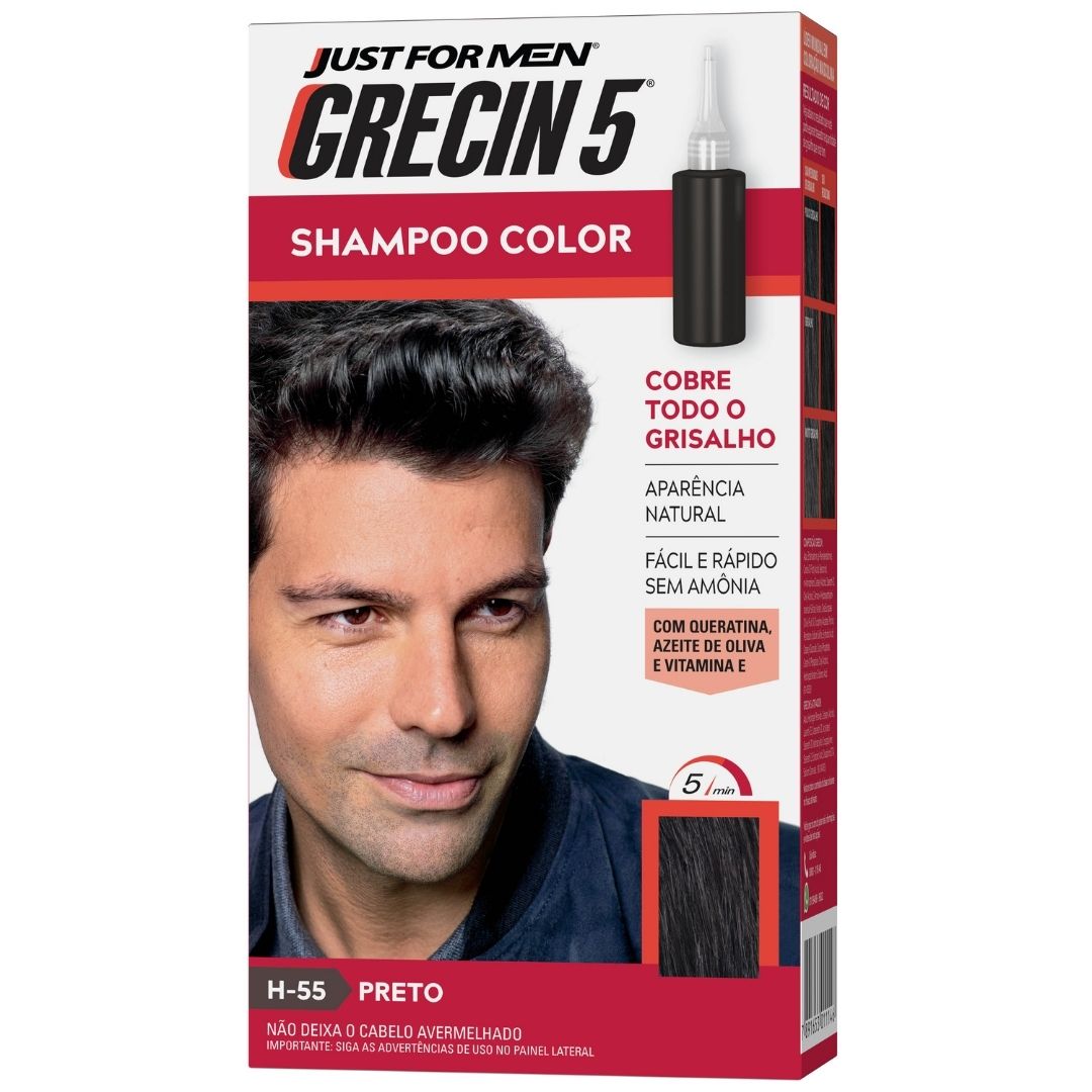 Shampoo Tonalizante Color 5 Preto 60ml Grecin