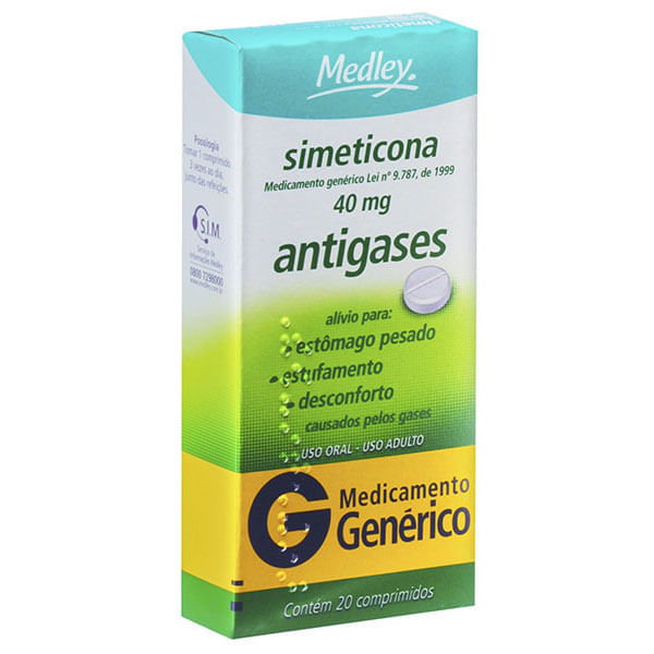 Simeticona 40Mg Genérico Medley Comprimido 20 Unidades