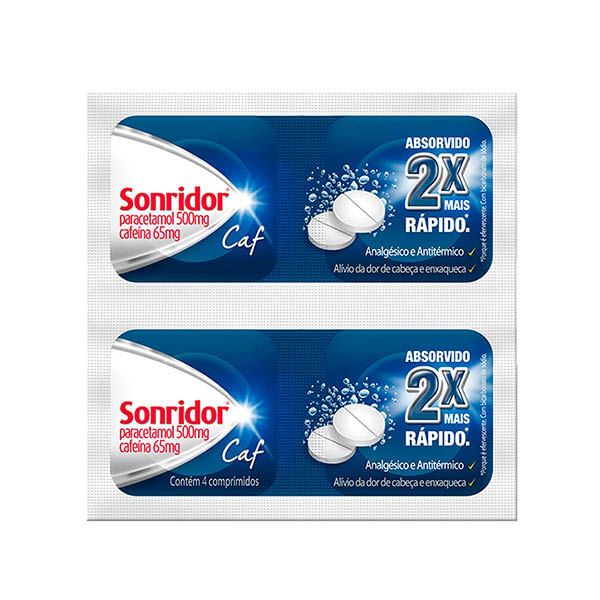 Sonridor Caf Analgésico Efervescente para Alívio da Febre e Dor com 2 comprimidos
