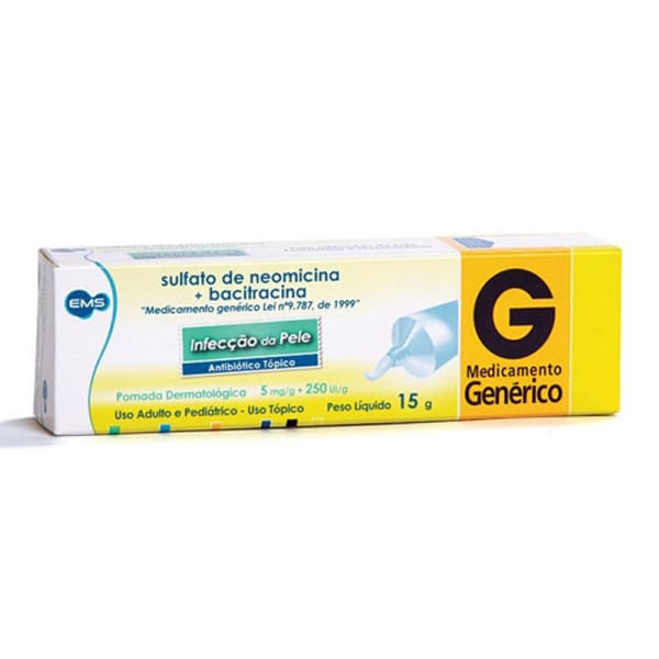 Sulfato Neomicina + Bacitrac Pomada 15g Prtd