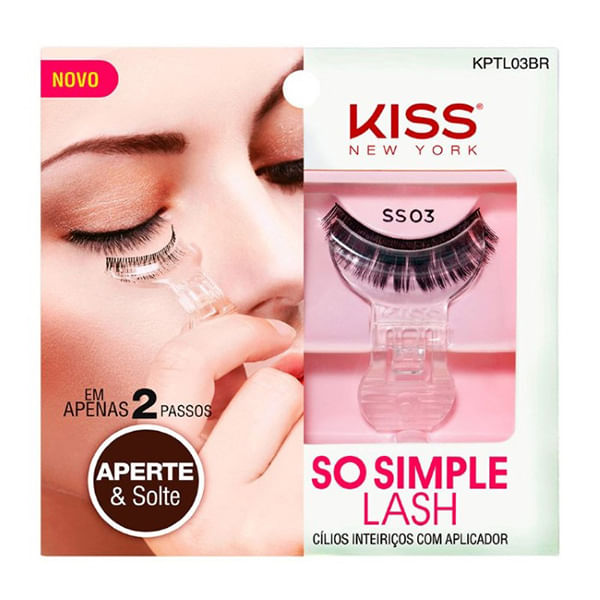 Cílios Postiços New So Simple Lash 03 Preto 1 Par Kiss Ny