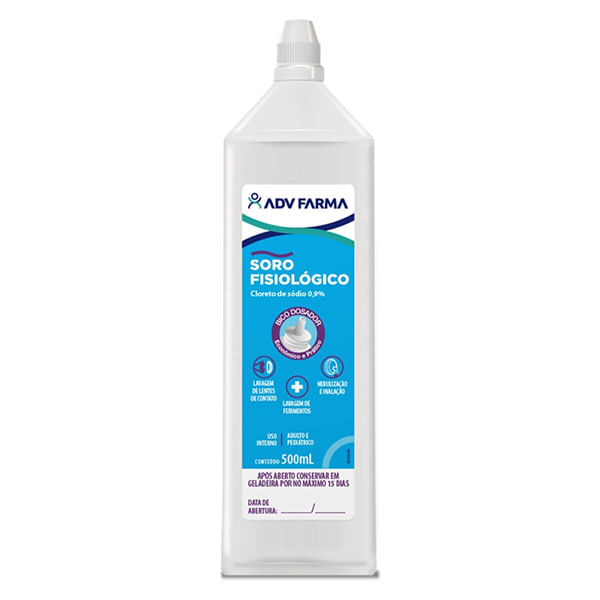 Soro Fisiologico Adv Cloreto Sod 0,9% Bico Dosado 500Ml - Adv