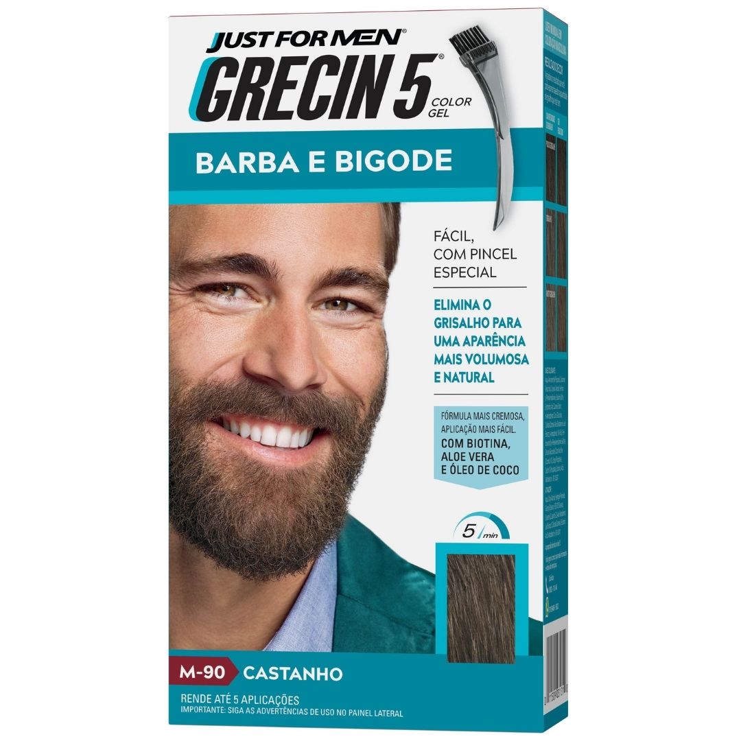 Tintura Barba e Bigode Grecin 5 Castanho 14g+14g Grecin