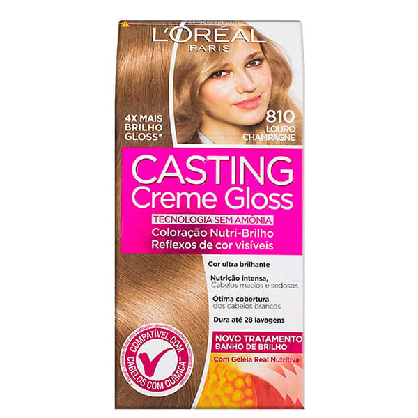 Tintura Casting Creme Gloss 810 Louro Champagne L'Oréal Paris Tintura Casting Creme Gloss 810 Loção Pérola - Casting Crem Gloss
