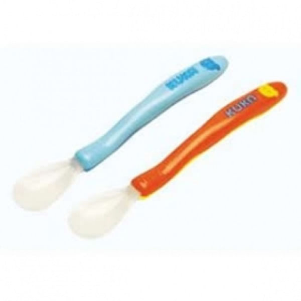 Colher Papinha Infantil S Kit 2 Kuka - Ponta 100% Silicone Macia, Livre de BPA