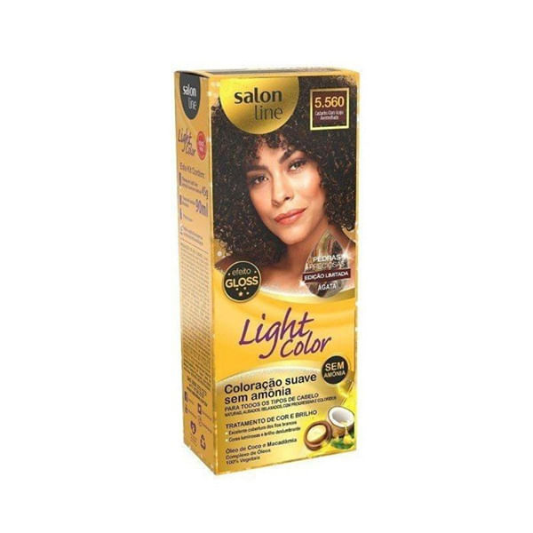 Coloração Semi-Permanente Light Color 5.560 Castanho Claro Acaju 135g Salon Line Tintura Light Color 5.560 Agata 135Gr Light Color - Salon Line