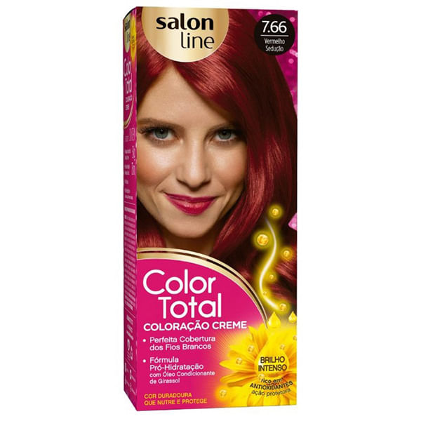 Coloração Permanente Color Total Vermelho Sedução 7.66 50g Salon Line