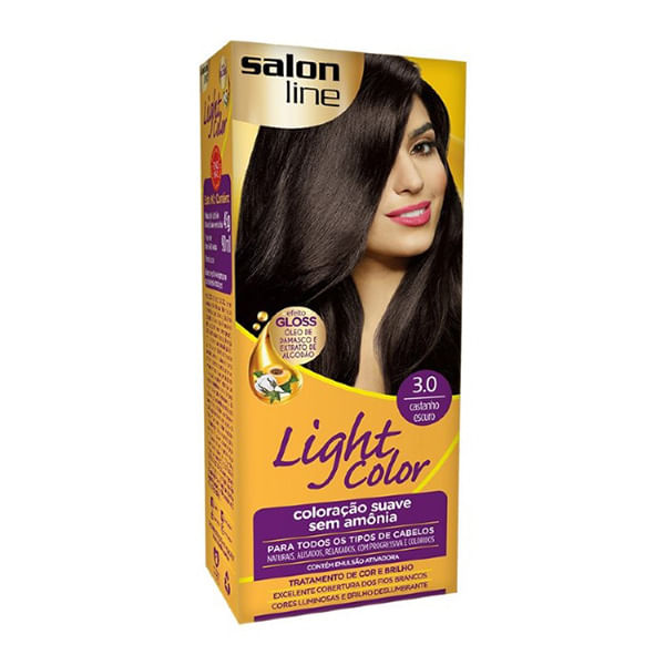 Coloração Semi-Permanente Light Color Profissional 3.0 Castanho Escuro 45g+90ml Salon Line Tintura Salon Line Light Color Profissional 3.0 Castanho Escuro - Salon Line Light Color