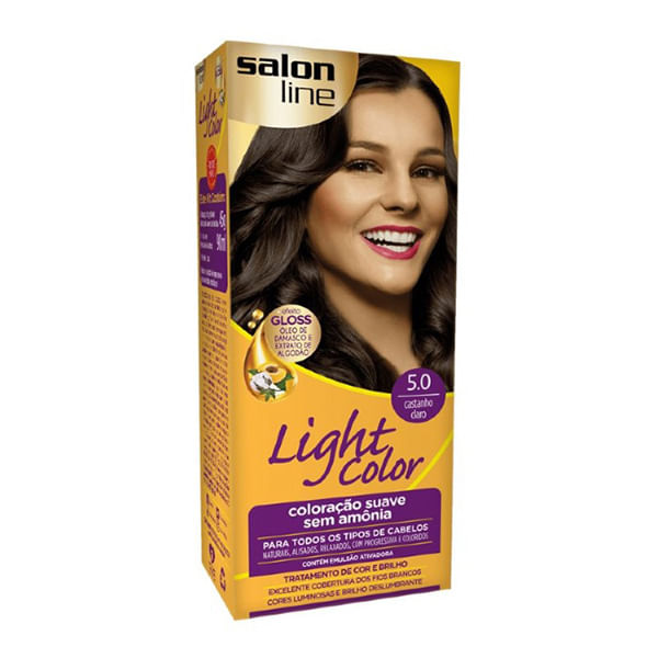 Coloração Semi-Permanente Light Color Profissional 5.0 Castanho Claro 45g+90ml Salon Line Tintura Salon Line Light Color Profissional 5.0 Castanho Claro - Salon Line Light Color