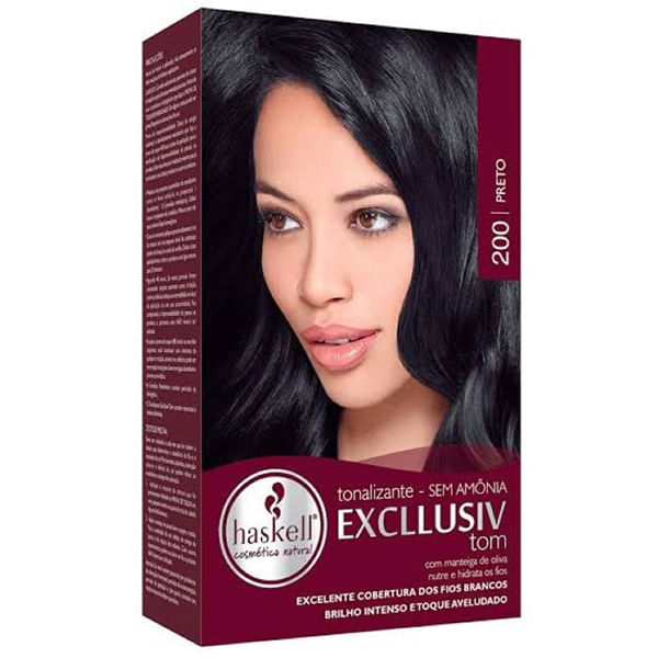 Coloração Semi-Permanente Ton Haskell 200 Preto 200ml Alta Cobertura Haskell Ton Haskell 200 Preto - Haskell