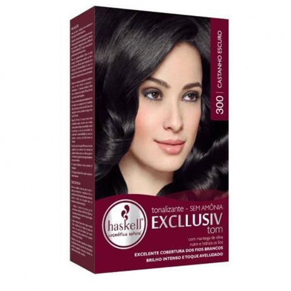 Coloração Semi-Permanente Ton Haskell 300 Castanho Escuro Alta Cobertura Haskell Ton Haskell 300 Castanho Escuro - Haskell