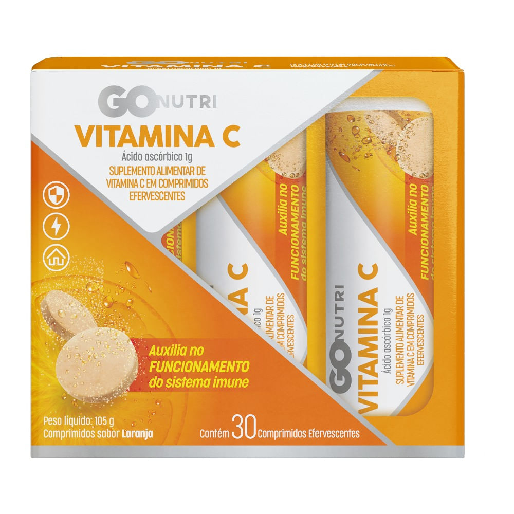 Suplemento Vitamina C GOnutri 1g Comprimido Efervescente 30 Unidades