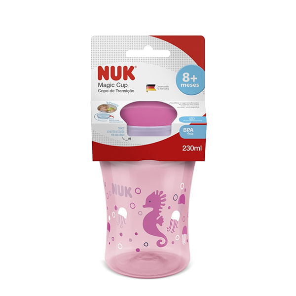 Copo de Transição Antivazamento Magic Cup 250ml 360° Rosa Nuk