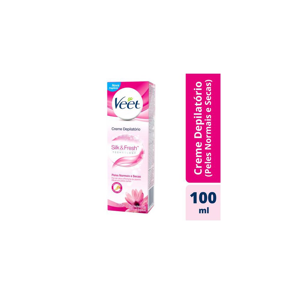 Creme Depilatório Corporal Silk & Fresh Peles Normais e Secas 100ml Veet