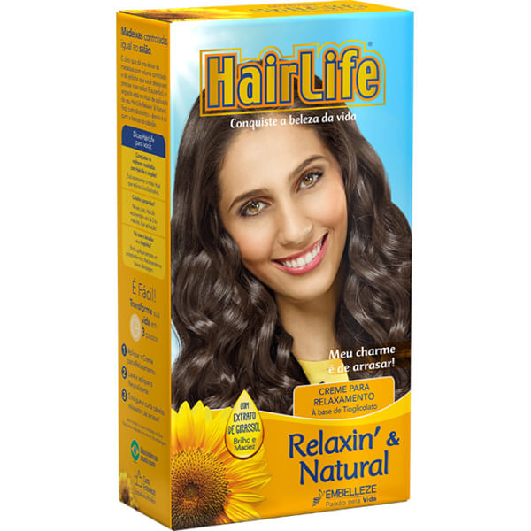 Creme Relaxante Hair Life Natural 180g para Cabelos Cacheados e Crespos Creme Relaxamento Hair Life Natural 180G - Hair Life