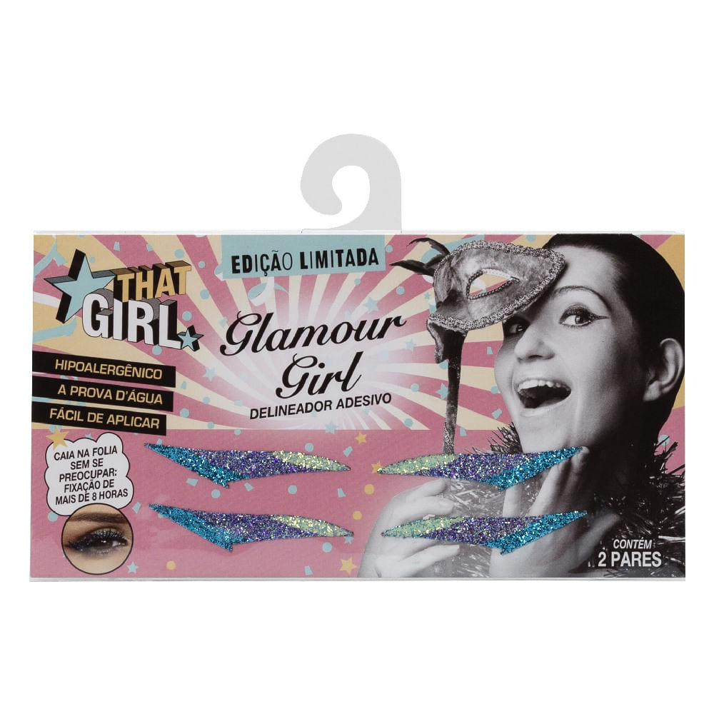Delineador Adesivo Glamour Girl Brilhoso com Glitter 2 Pares That Girl