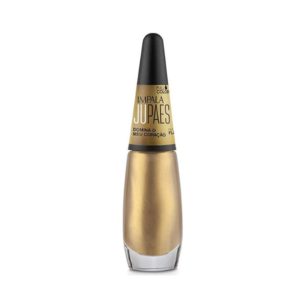 Esmalte Ju Paes Domina o Meu Coração Dourado Metálico 7,5ml Impala Esmalte Impala Ju Paes Domina O Meu Coracao - Impala