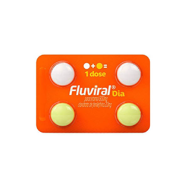 Fluviral Dia 800Mg + 20Mg 4 Comprimidos