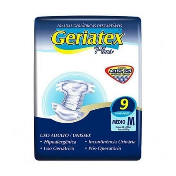Fralda Geriátrica Geriatex Premium M 9Un - Geriatex