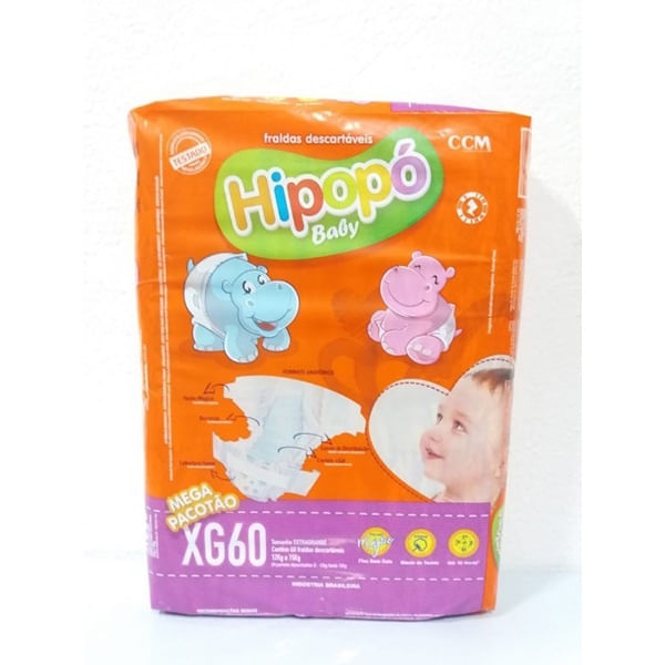 Fralda Hipopo Baby Mega 60 Un XG