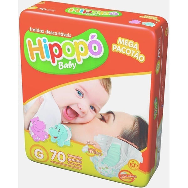 Fralda Hipopo Baby Mega 70 Un G