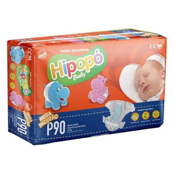 Fralda Hipopo Baby Mega 90 Un P
