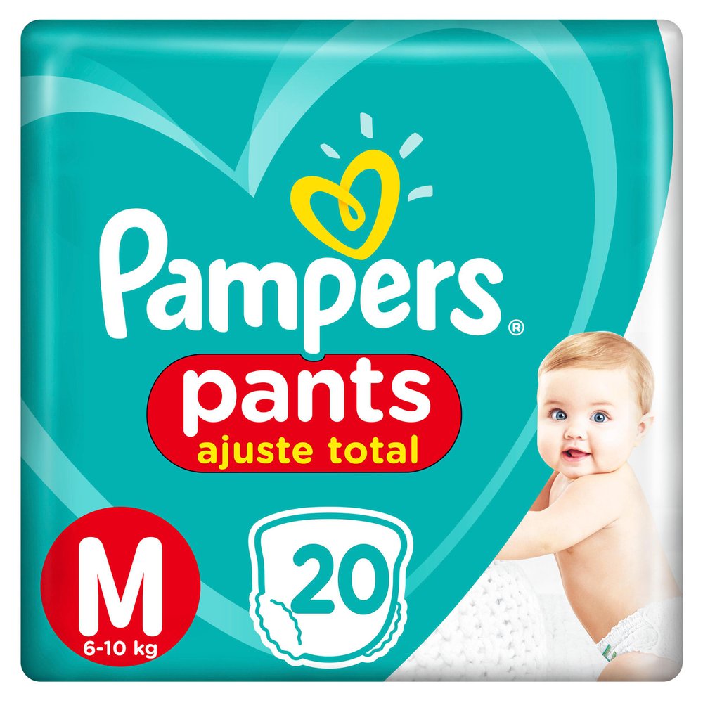 Pampers Fralda Pants Ajuste Total M 20 Unidades Cintura 360° 12h
