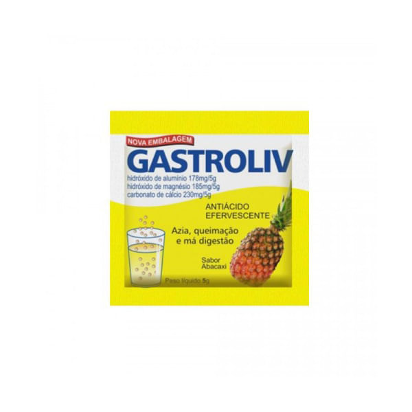 Gastroliv 35,6 + 37 + 46Mg Pó Efervecente Sabor Abacaxi 5G 01Sach
