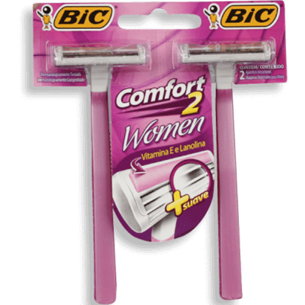 Aparelho de Depilar Descartável Comfort 2 Women para Pele Sensível 2 Unidades Bic