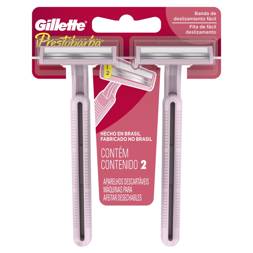 Kit Aparelho Barbear Descartável Prestobarba Regular Fem 02Un - Gillette Prestob2