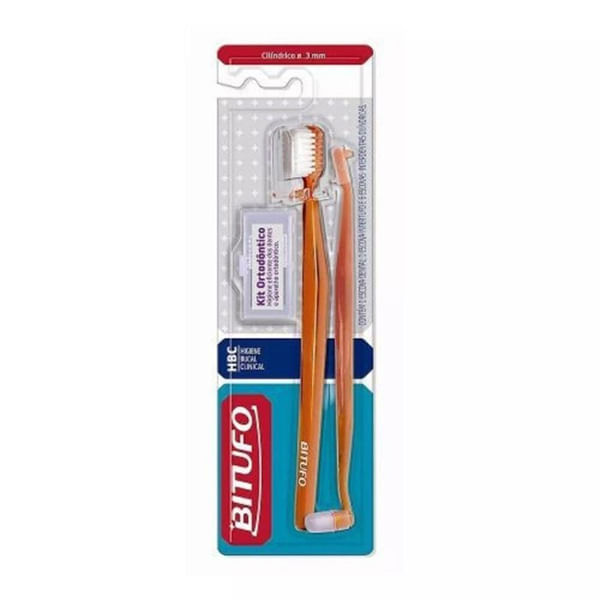 Escova dental ortodôntica Orto Cilíndrico 226 Kit com cerdas anatômicas Bitufo Kit Bitufo Orto Cilindrico 226 - Bitufo