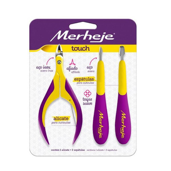 Espátula de Cutícula Touch Aço Inox Dupla Ponta Kit Merheje Kit Espatulas Merheje Touch - Merheje