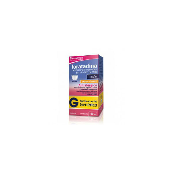 Loratadina 1Mg/Ml Xarope 100Ml - Biosintética Genérica