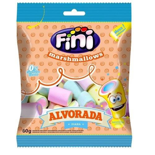 Bala Marshmallow Alvorada 80g Multicolorido Fini