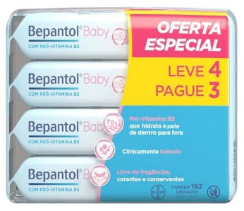 Kit Lenços Umedecidos Bepantol Baby 4 Pacotes