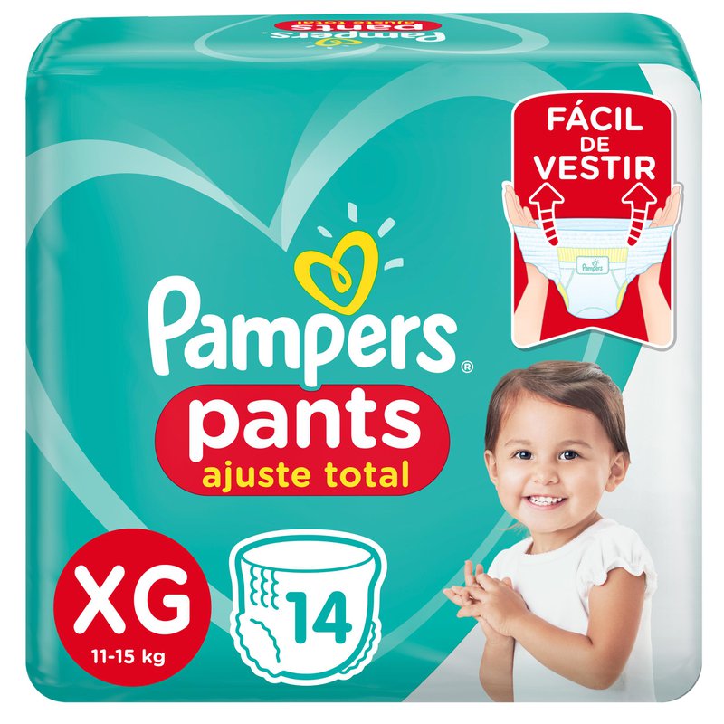 Fralda Pampers Pants Ajuste Total 14 unidades XG