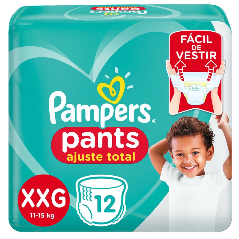 Pampers Fralda Pants Ajuste Total XXG - Cintura 360° e Indicador de Umidade