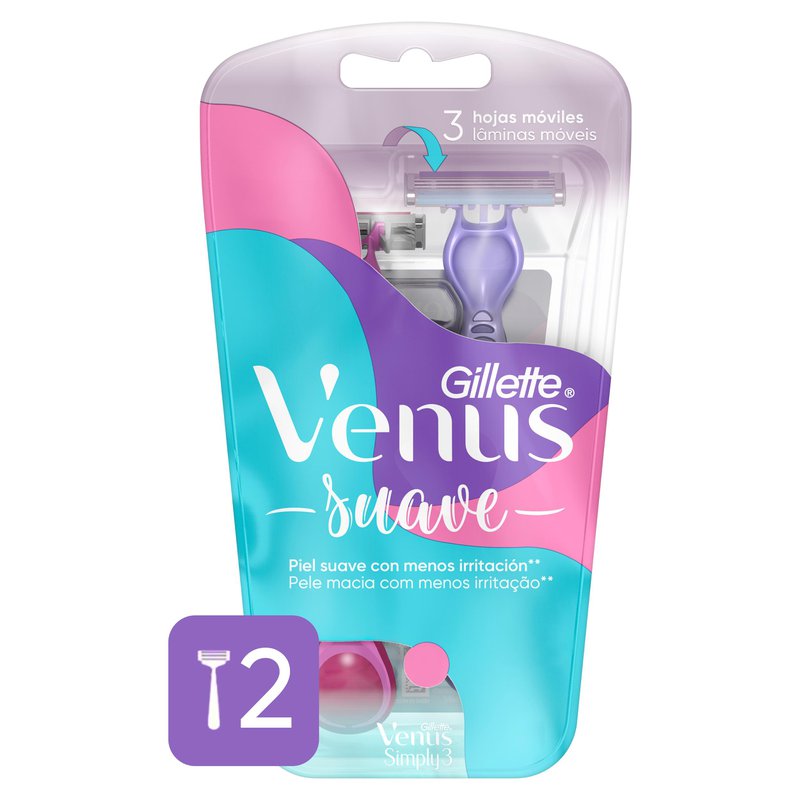 Aparelho descartável Venus Simply 2 un Gillette para depilação feminina