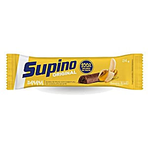 Barra De Cereal Supino Trad Ban/Chocolate 24G Barra de Frutas Banana Cobertura Chocolate ao Leite Supino Original Pacote 24g
