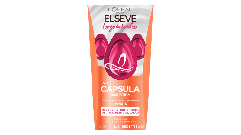 Cápsulas de Tratamento Longos Sonhos Elseve 3x15ml para Cabelos Longos Danificados