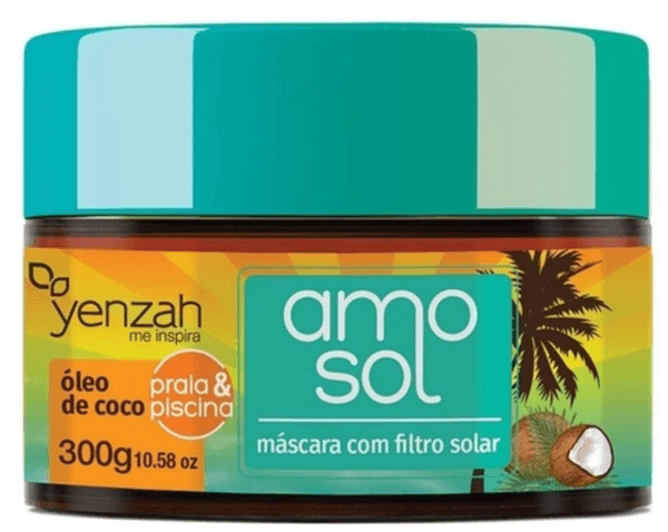 Máscara Hidratante AMO Sol Óleo de Coco 300g Yenzah Mascara Hidratante Yenzah Amo Sol Oleo De Coco Com 300g